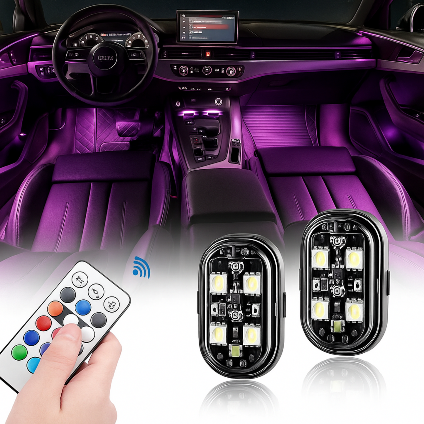Lumières Stroboscopiques LED Sans Fil – Ambiance & Style pour votre Habitacle